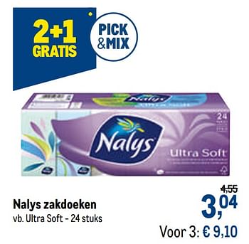 Promoties Nalys zakdoeken ultra soft - Nalys - Geldig van 27/01/2021 tot 09/02/2021 bij Makro