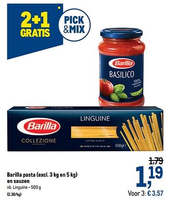 Promoties Barilla pasta en sauzen linguine - Barilla - Geldig van 27/01/2021 tot 09/02/2021 bij Makro