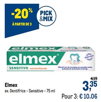 Promotions Elmex dentifrice - sensitive - Elmex - Valide de 27/01/2021 à 09/02/2021 chez Makro