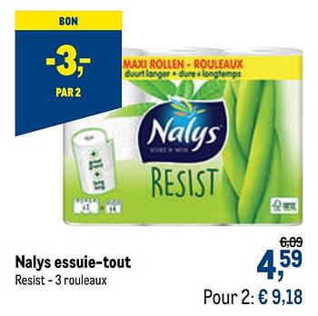Promotions Nalys essuie-tout - Nalys - Valide de 27/01/2021 à 09/02/2021 chez Makro