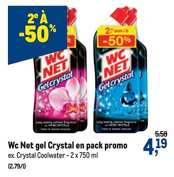 Promotions Wc net crystal gel crystal coolwater - WC Net - Valide de 27/01/2021 à 09/02/2021 chez Makro