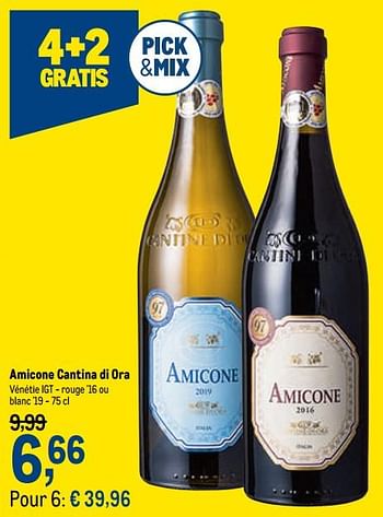 Promotions Amicone cantina di ora vénétie igt - rouge `16 ou blanc `19 - Vins rouges - Valide de 27/01/2021 à 09/02/2021 chez Makro