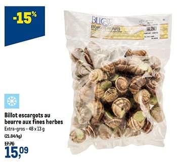 Promotions Billot escargots au beurre aux fines herbes - Billot - Valide de 27/01/2021 à 09/02/2021 chez Makro