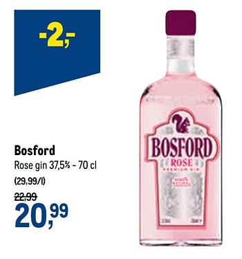 Promotions Bosford rose gin - Bosford - Valide de 27/01/2021 à 09/02/2021 chez Makro