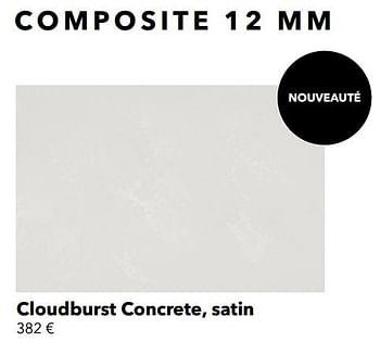 Promotions Composiet cloudburst concrete, satin - Huismerk - Kvik - Valide de 01/01/2021 à 31/01/2021 chez Kvik Keukens