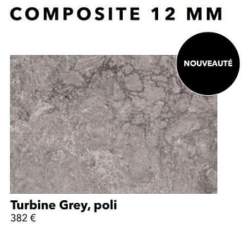 Promotions Composiet turbine grey, poli - Huismerk - Kvik - Valide de 01/01/2021 à 31/01/2021 chez Kvik Keukens