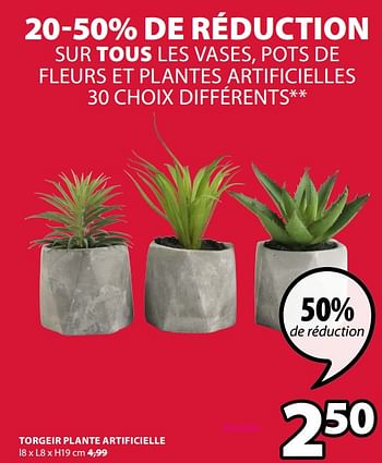 Promotions Torgeir plante artificielle - Produit Maison - Jysk - Valide de 18/01/2021 à 31/01/2021 chez Jysk