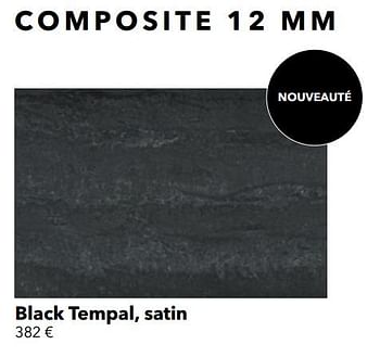 Promotions Composiet black tempal, satin - Huismerk - Kvik - Valide de 01/01/2021 à 31/01/2021 chez Kvik Keukens