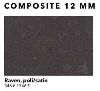 Promotions Composiet raven, poli-satin - Huismerk - Kvik - Valide de 01/01/2021 à 31/01/2021 chez Kvik Keukens
