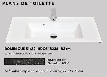 Promotions Plan de toilette dominique 51-22 - bdo518236 nm night sky granulon. - Huismerk - Kvik - Valide de 01/01/2021 à 31/01/2021 chez Kvik Keukens