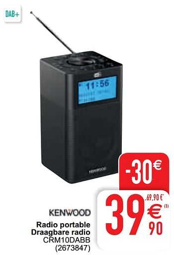 Promotions Kenwood radio portable draagbare radio crm10dabb - Kenwood - Valide de 26/01/2021 à 08/02/2021 chez Cora