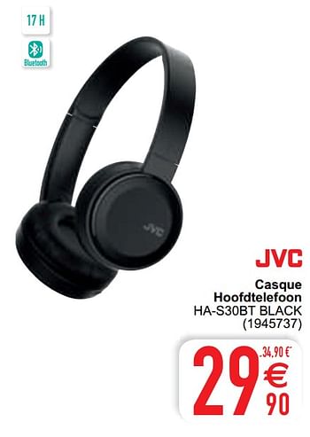 Promoties Jvc casque hoofdtelefoon ha-s30bt black - JVC - Geldig van 26/01/2021 tot 08/02/2021 bij Cora