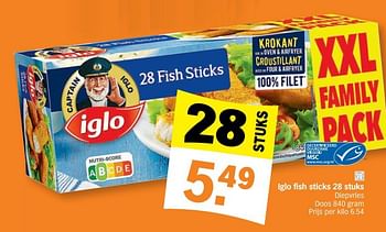 Promoties Iglo fish sticks - Iglo - Geldig van 25/01/2021 tot 31/01/2021 bij Albert Heijn