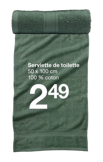 Promotions Serviette de toilette - Produit maison - Zeeman  - Valide de 23/01/2021 à 29/01/2021 chez Zeeman