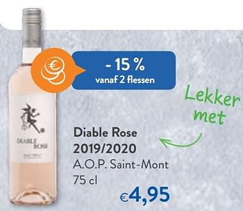 Promoties Diable rose 2019-2020 a.o.p. saint-mont - Rosé wijnen - Geldig van 27/01/2021 tot 09/02/2021 bij OKay