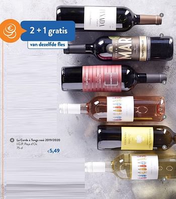 Promoties La corde à tongs rosé 2019-2020 i.g.p. pays d`oc - Rosé wijnen - Geldig van 27/01/2021 tot 09/02/2021 bij OKay