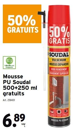 Promotions Mousse pu soudal - Soudal - Valide de 03/02/2021 à 16/02/2021 chez Gamma