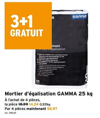 Promotions Mortier d`égalisation gamma - Gamma - Valide de 03/02/2021 à 16/02/2021 chez Gamma