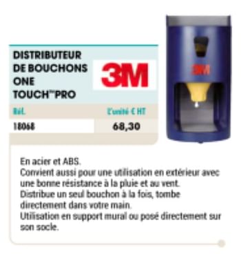 Promotions Distributeur de bouchons one touch pro - 3M - Valide de 01/01/2021 à 31/12/2021 chez Master Pro