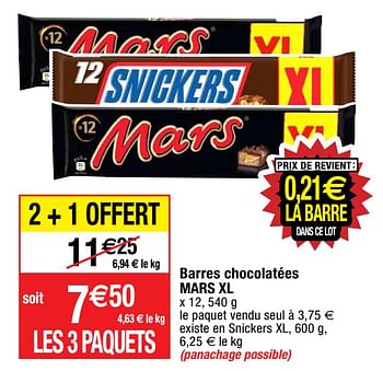 Promotions Barres chocolatées mars xl - Mars - Valide de 19/01/2021 à 31/01/2021 chez Migros