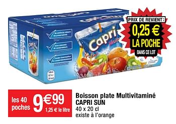 Promotions Boisson plate multivitaminé capri sun - Capri-Sun - Valide de 19/01/2021 à 31/01/2021 chez Migros