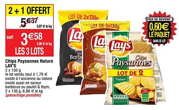 Promotions Chips paysannes nature lay`s - Lay's - Valide de 19/01/2021 à 31/01/2021 chez Migros