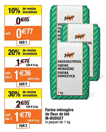 Promoties Farine ménagère de fleur de blé m-budget - Huismerk - Migros - Geldig van 19/01/2021 tot 31/01/2021 bij Migros