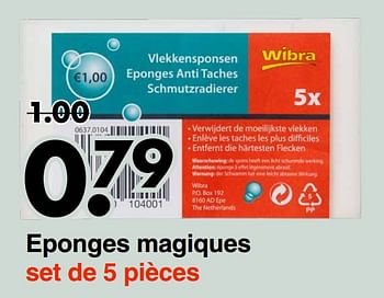 Promoties Eponges magiques - Huismerk - Wibra - Geldig van 25/01/2021 tot 06/02/2021 bij Wibra