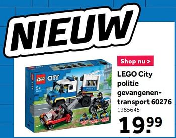 Promoties Lego city politie gevangenentransport 60276 - Lego - Geldig van 25/01/2021 tot 28/02/2021 bij Intertoys
