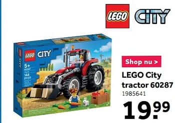 Promoties Lego city tractor 60287 - Lego - Geldig van 25/01/2021 tot 28/02/2021 bij Intertoys