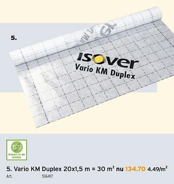 Promotions Vario km duplex - Isover - Valide de 20/01/2021 à 02/02/2021 chez Gamma