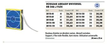 Promotions Rouleau abrasif universel rb 346 j flex - Hermes - Valide de 01/01/2021 à 31/12/2021 chez Master Pro