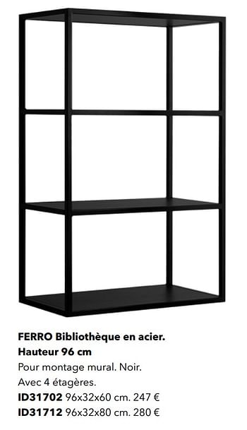 Promotions Ferro bibliothèque en acier id31702 - Huismerk - Kvik - Valide de 01/01/2021 à 31/12/2021 chez Kvik Keukens