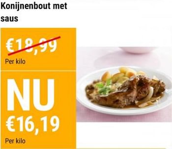 Promoties Konijnebout met saus - Huismerk - Budgetslager - Geldig van 27/01/2021 tot 02/02/2021 bij Budgetslager