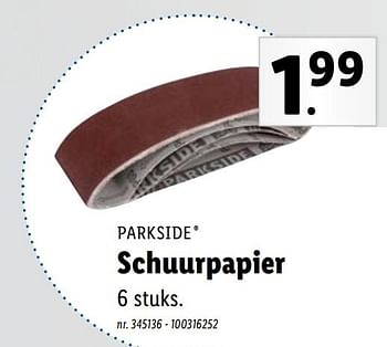 Promoties Schuurpapier - Parkside - Geldig van 01/02/2021 tot 28/02/2021 bij Lidl