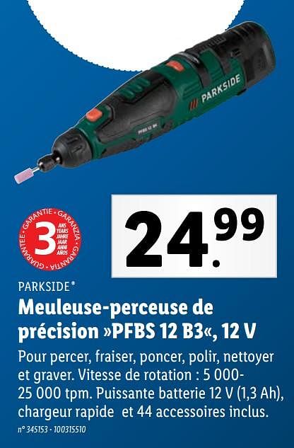 Parkside Parkside Meuleuse-perceuse De Précision Pfbs 12 B3, 12 V ...