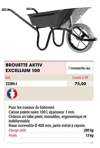 Promotions Brouette aktiv excellium 100 - Haemmerlin - Valide de 01/01/2021 à 31/12/2021 chez Master Pro