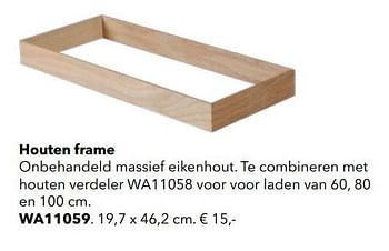 Promoties Houten frame wa11059 - Huismerk - Kvik - Geldig van 01/01/2021 tot 31/12/2021 bij Kvik Keukens