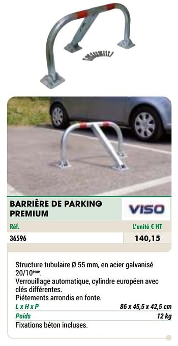 Promotions Barrière de parking premium - Viso - Valide de 01/01/2021 à 31/12/2021 chez Master Pro