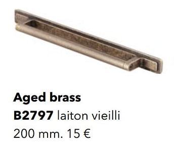 Promotions Aged brass b2797 - Huismerk - Kvik - Valide de 01/01/2021 à 31/12/2021 chez Kvik Keukens