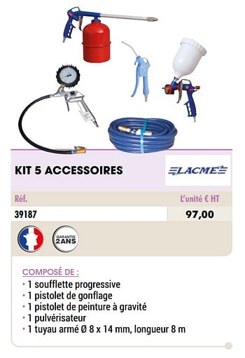 Promotions Lacme kit 5 accessoires - Lacme - Valide de 01/01/2021 à 31/12/2021 chez Master Pro