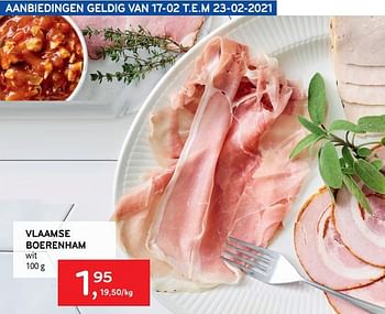 Promoties Vlaamse boerenham wit - Huismerk - Alvo - Geldig van 17/02/2021 tot 23/02/2021 bij Alvo