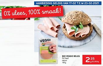 Promoties Bio veggie beleg fit food natuur - Fitfood - Geldig van 17/02/2021 tot 23/02/2021 bij Alvo