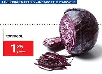 Promoties Rodekool - Huismerk - Alvo - Geldig van 17/02/2021 tot 23/02/2021 bij Alvo