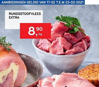 Promoties Rundsstoofvlees extra - Huismerk - Alvo - Geldig van 17/02/2021 tot 23/02/2021 bij Alvo