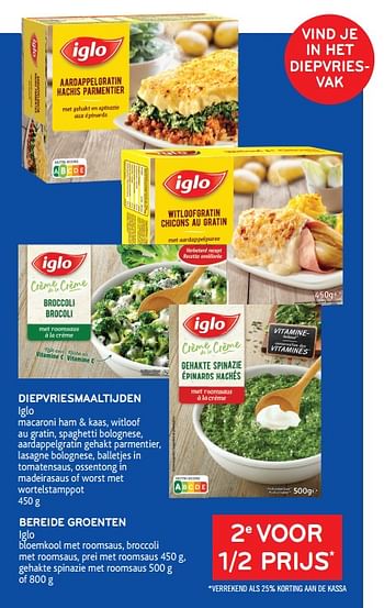 Promoties 2e voor 1-2 prijs diepvriesmaaltijden iglo - Iglo - Geldig van 10/02/2021 tot 23/02/2021 bij Alvo