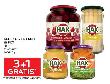 Promoties 3+1 gratis groenten en fruit in pot hak - Hak - Geldig van 10/02/2021 tot 23/02/2021 bij Alvo
