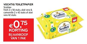 Promoties Vochtig toiletpapier scottex - Scottex - Geldig van 10/02/2021 tot 23/02/2021 bij Alvo