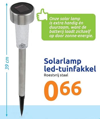 Huismerk - Solarlamp led-tuinfakkel Promotie bij Action