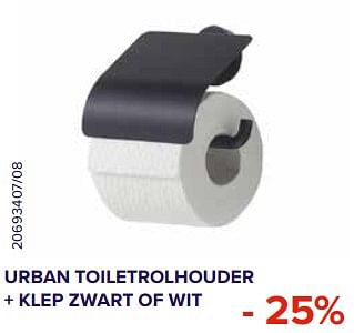 Promotions Urban toiletrolhouder + klep zwart of wit -25% - Tiger - Valide de 01/02/2021 à 28/02/2021 chez Euro Shop